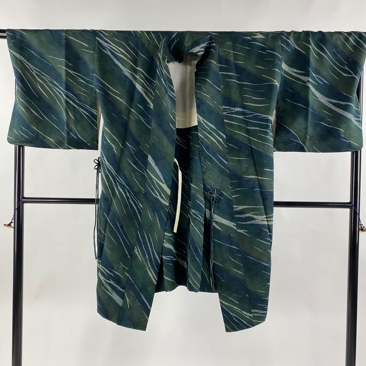 道中着 身丈98cm 至 裄丈66.5cm M 和装コート 地紋 ぼかし 茶紫 