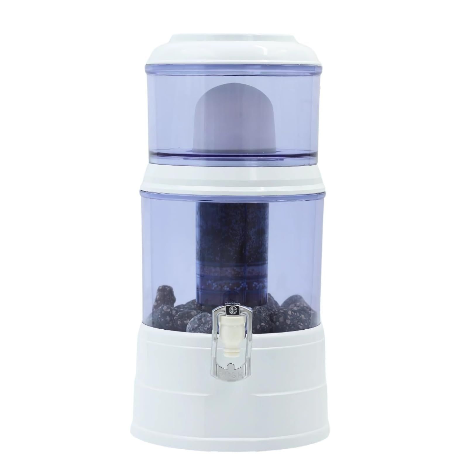 AQUA SYSTEM 浄水器 ろ過器 電源不要 PFAS PFOA PFOS 除去 ホワイト クリアブルー 過水容量2L 全容量5L SJ-100 ‎24 x 24 x 48cm 3.2㎏