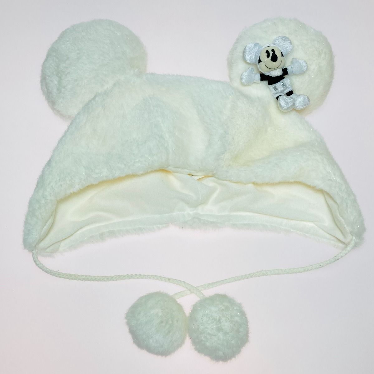 Disney ディズニー ファンキャップ ホワイト ラメ入 ミッキー 帽子 58cm