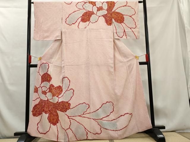 平和屋着物○訪問着 絞り 草花文 正絹 逸品 DAAV1167tw