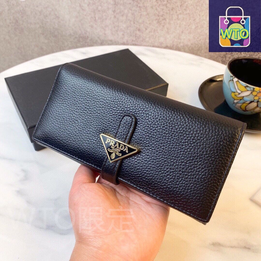 PRADA バイフォールドウォレット 今日特価】Prada バイフォールドウォレット, ブラック, 高級