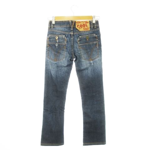 ディー-ジー ドルガバ ドルチェ-ガッバーナ D-G COOL デニムパンツ ジーンズ ブーツカット フ ストレッチ 紙パッチ ユーズド加工 ロゴ 刺繍 小さいサイズ 23 青 ブルー S50132 CK17 GY17