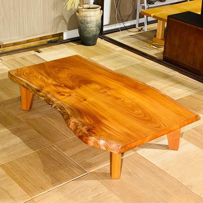 天然木 一枚板 無垢 ローテーブル リビングテーブル 和室 骨董品 茶舞台天板の素材木