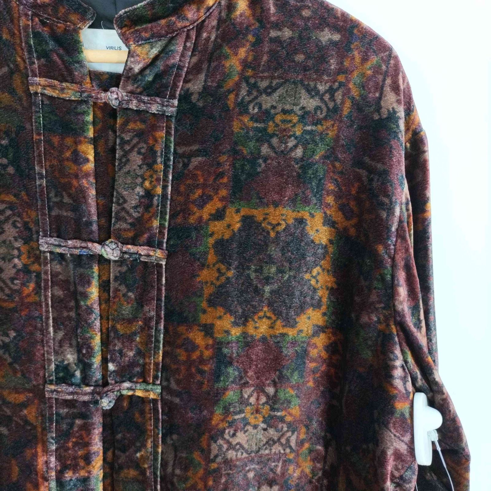 トーガビリリース TOGA VIRILIS VELVET PRINT SHIRT ベロアチャイナ