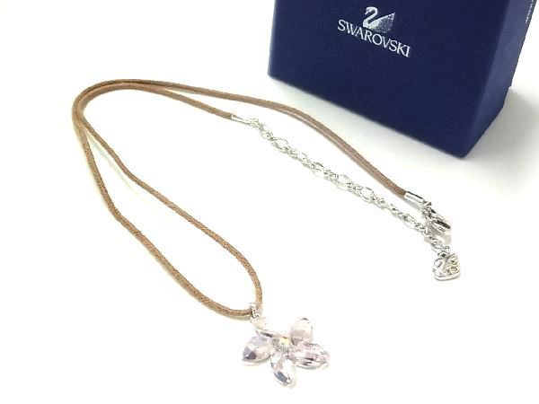 □美品□ SWAROVSKI スワロフスキー フラワー クリスタル ネックレス