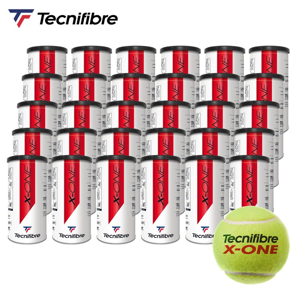 テクニファイバー Tecnifibre テニスボール X-ONE エックスワン 2個入 1箱 30缶|60球 TBA2XE1 ITF JTA 公認球