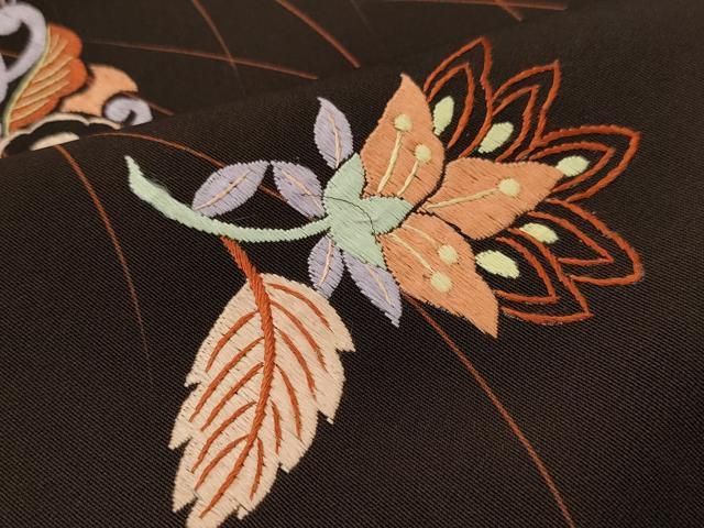 平和屋着物＃道行コート 刺繍 更紗花文 正絹 逸品 未使用 CAAT5720id