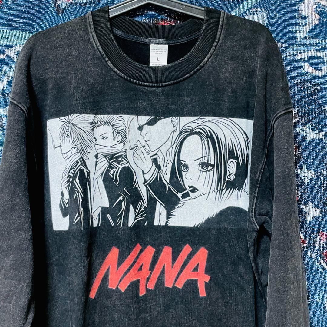 バンド NANA スウェット ロンT 長袖 新品未使用 ブラック 漫画 L XL XXL 個性的 レア ハイセンス トレンド 新品未使用 古着好き  彼氏 お父さん 弟 男性 アニメ 映画 サブカル - メルカリ