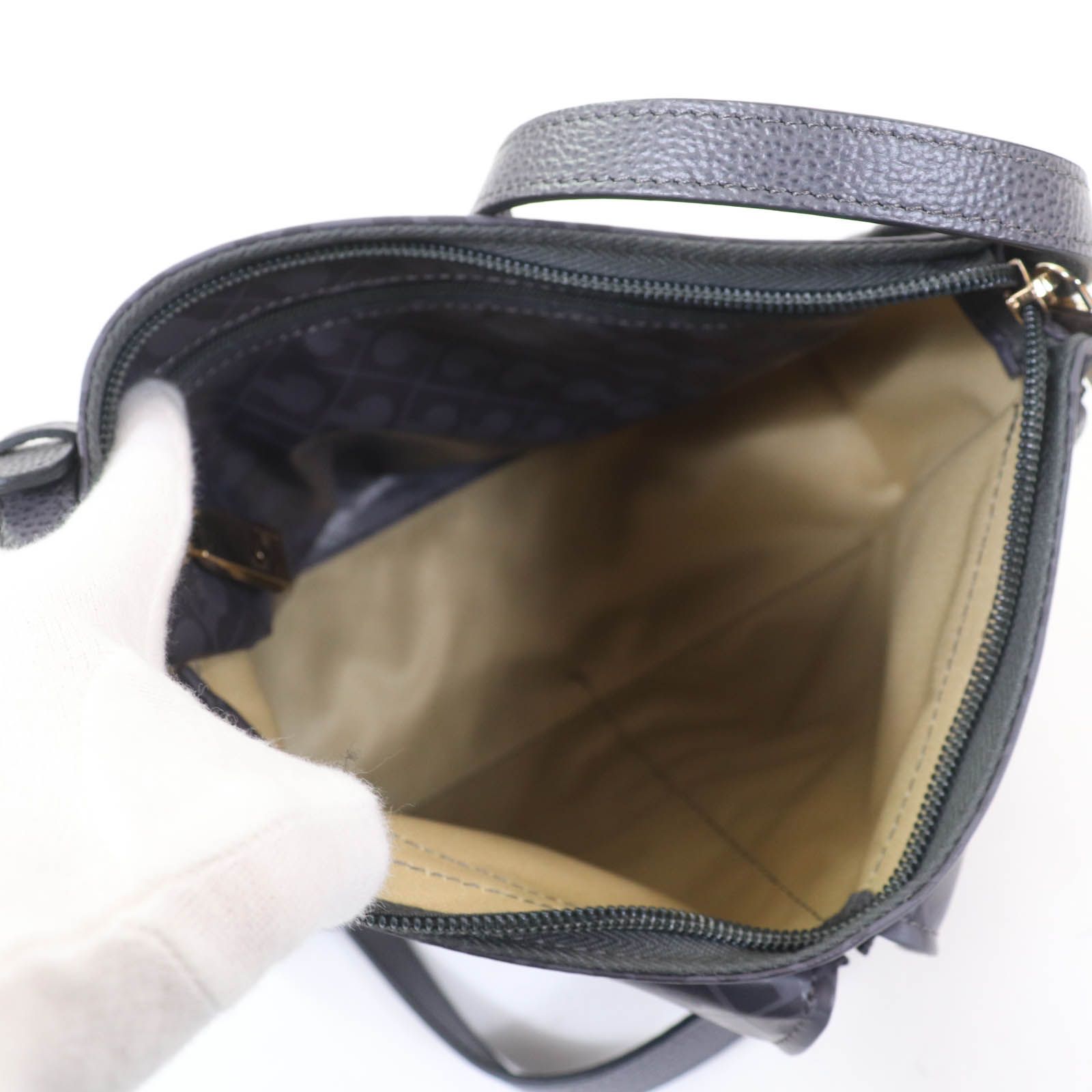 極美品☆GHERARDINI ゲラルディーニ ソフティーロゴ入り レザー使い  