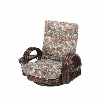 今枝商店 Romantic Rattan 籐リクライニングチェアー 回転座椅子 ロータイプ S697