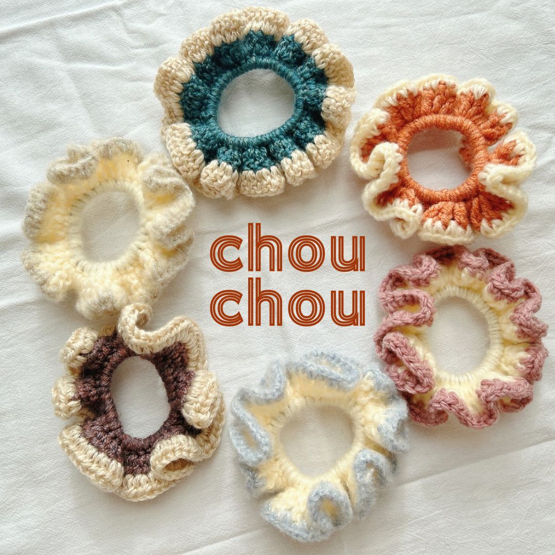 ⑦ ハンドメイド ヘアゴム 毛糸 （シュシュ ハンドメイド ヘア