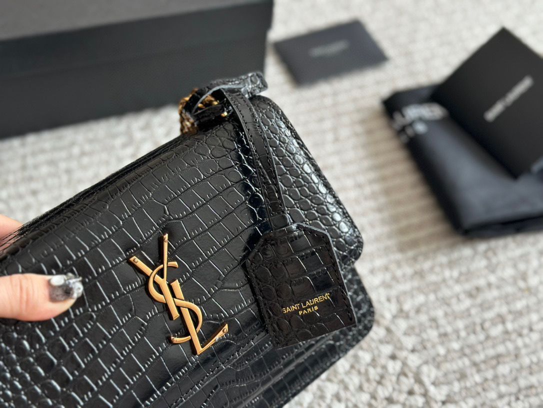 ≪気品溢れる≫【YSL】サンセットミディアム ブラック 今日特価】YSL Sunset サンダース サンセット バッグ-MM輸入