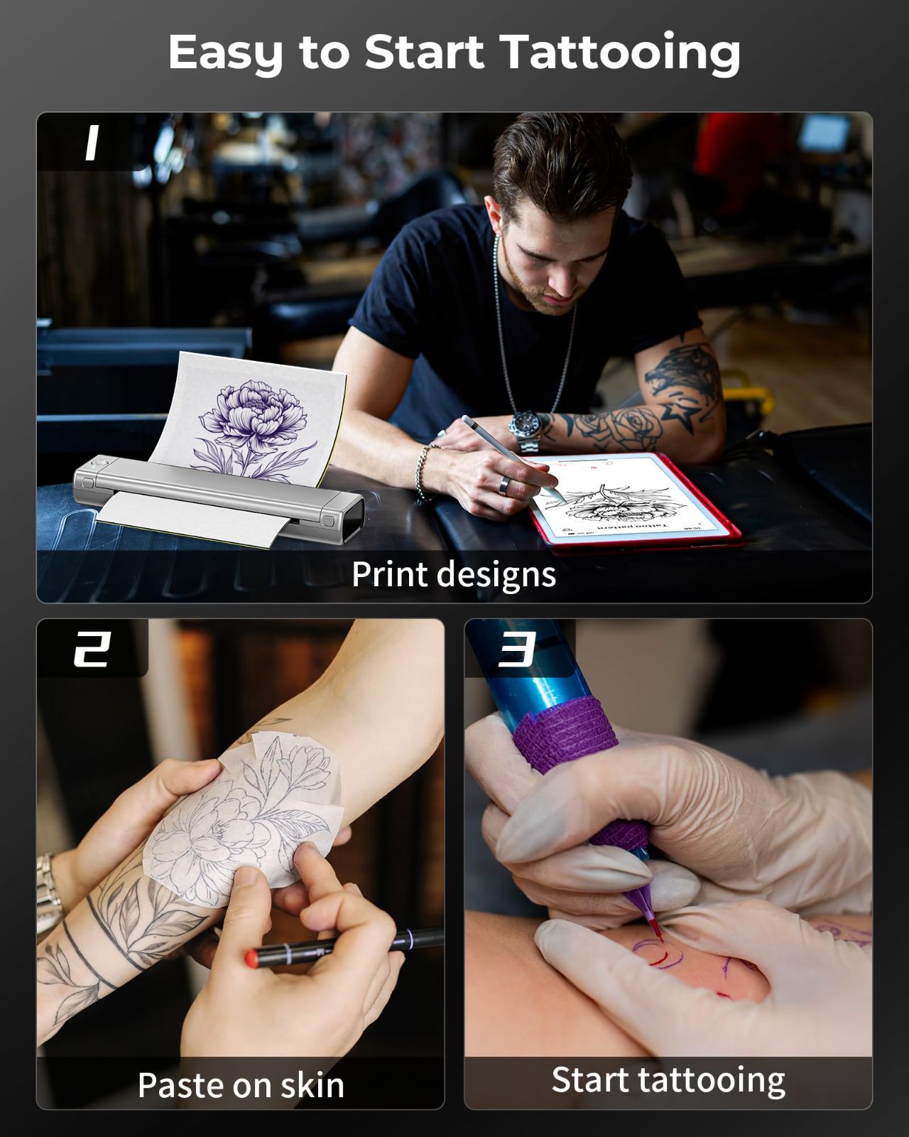 Itari M08F tattoo printer タトゥー用紙10枚付属 モバイル