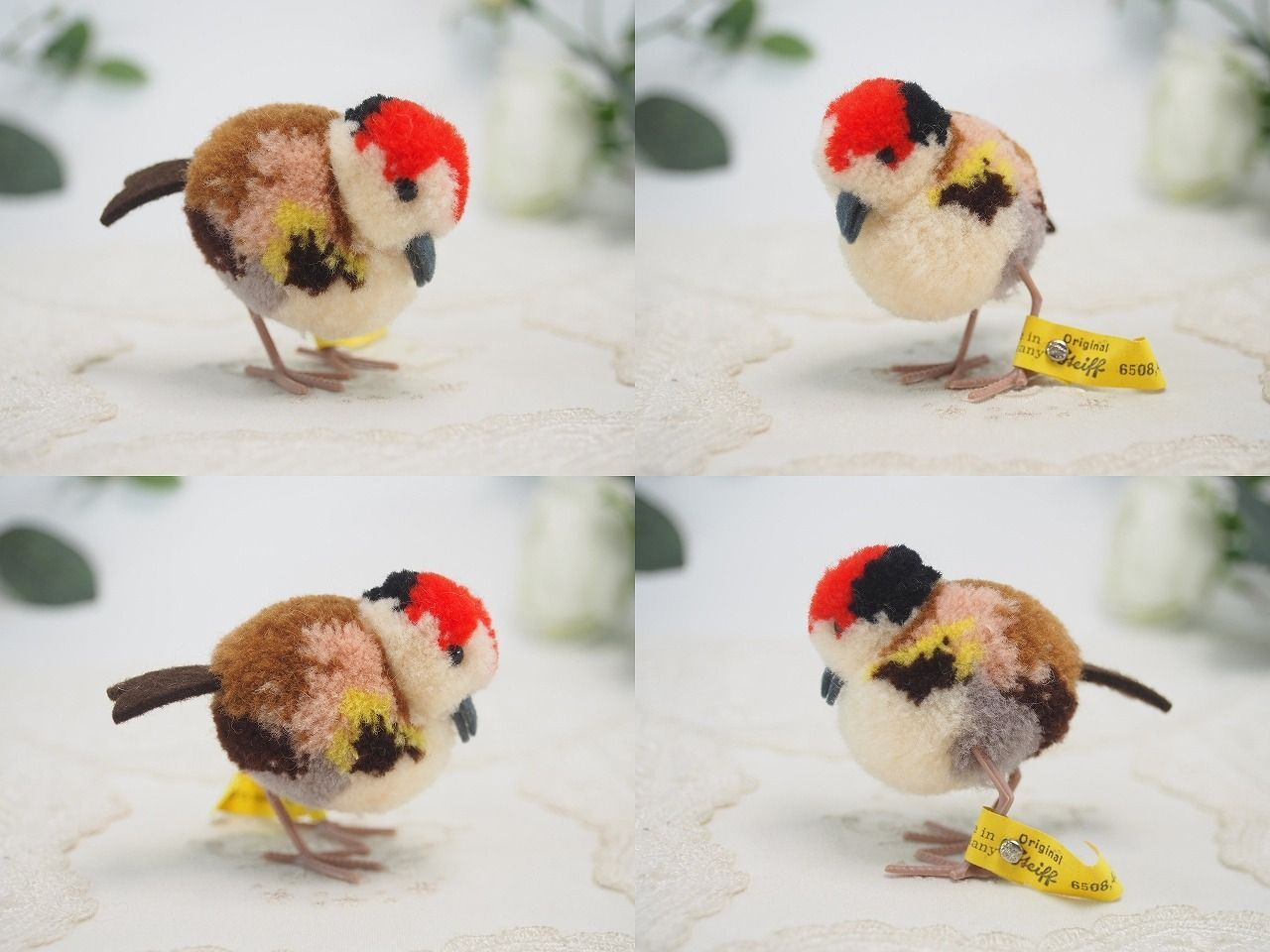 シュタイフ★Woolen Pigeon & Raven ID's完品★鳩＆カラス 送料無料☆シュタイフ☆Woolen Bird 8㎝ IDs完品☆ぽんぽん