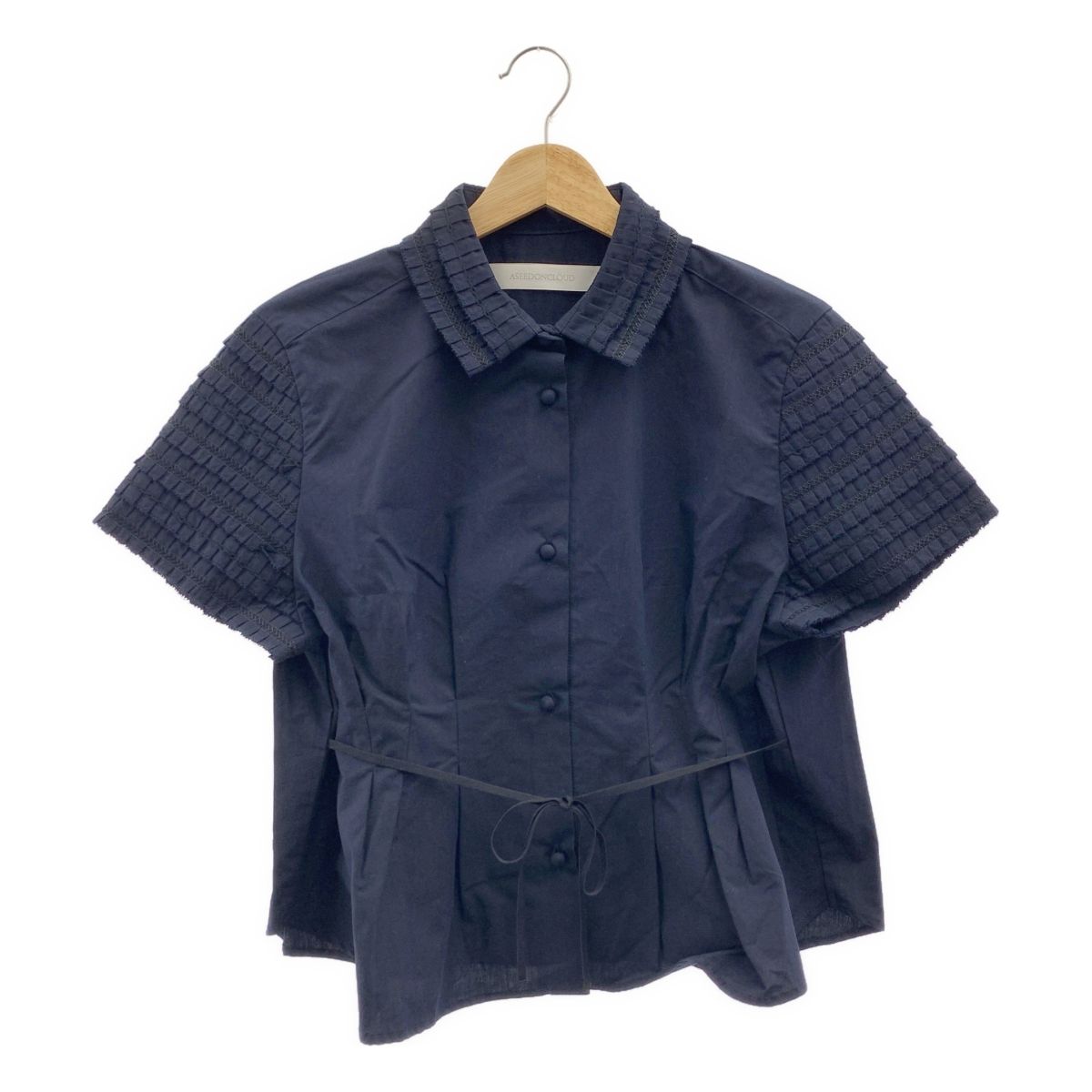 ASEEDONCLOUD | アシードンクラウド | Garden instrumentalist blouse コットン シャツ | O|S | ネイビー | レディース