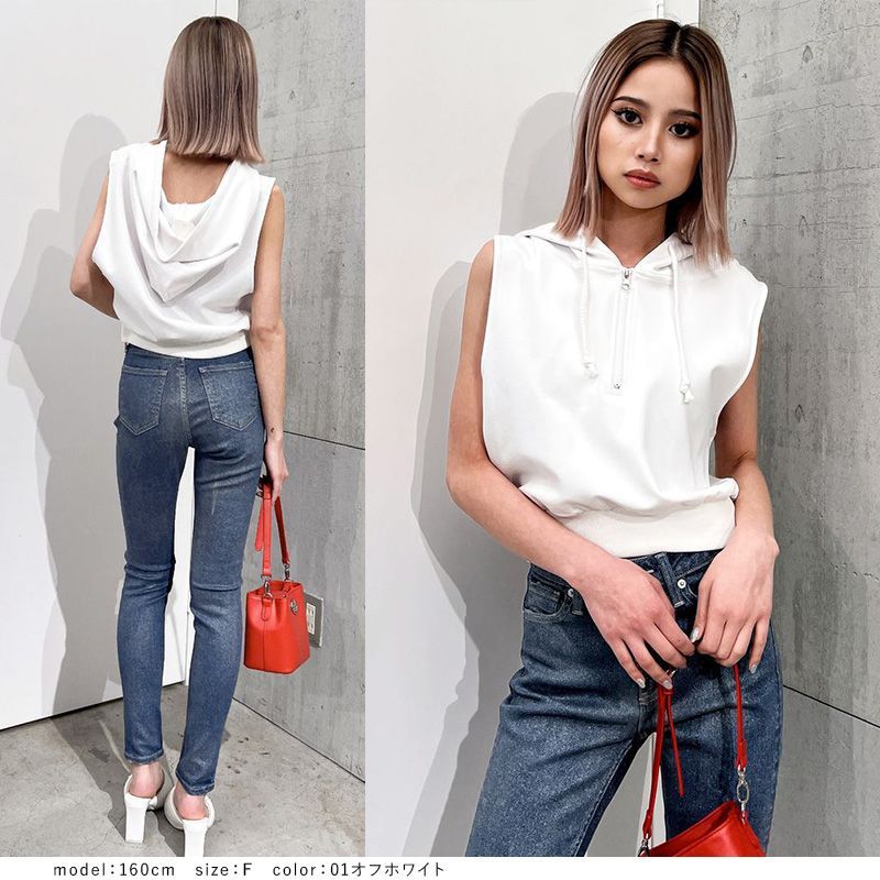 ★美品 GYDA ジェイダ グレー その他 FREE SIZE ジェイダ GYDA GYDA ニットショートZIP UPパーカー （グレー