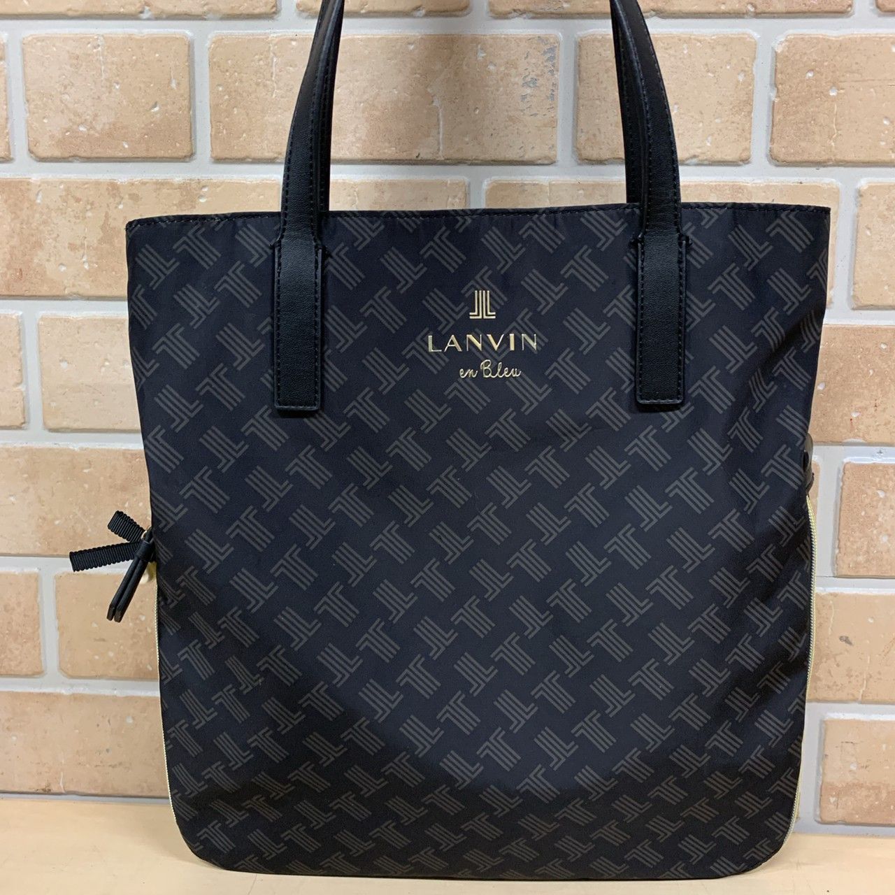 3 LANVIN ランバン ナイロン トートバッグ ブラック - メルカリ