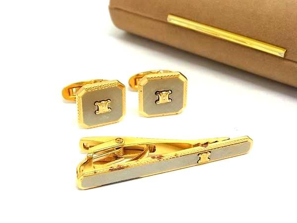 □美品□ CELINE セリーヌ カフスボタン カフリンクス ネクタイ