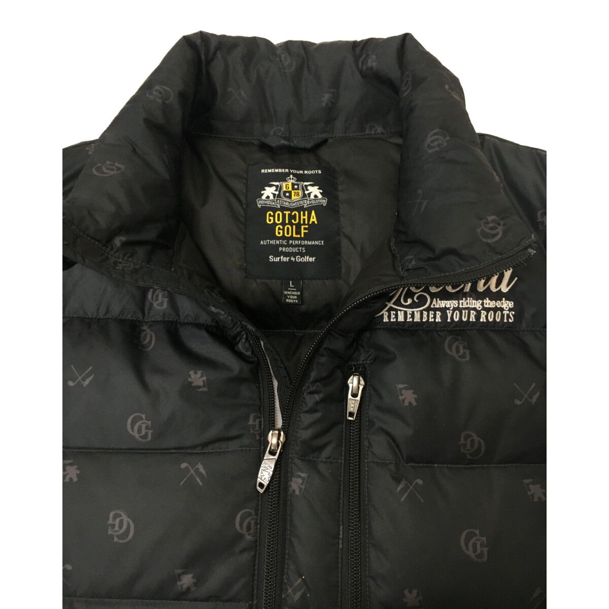 中古 メンズ ガチャゴルフ GOTCHA GOLF ダウンジャケット L 黒 長袖