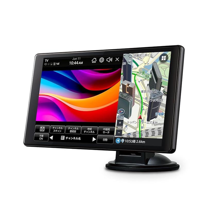 セイワ SEIWA カーナビゲーション ポータブルナビ PIXYDA PNM90F 8V型 モニター縦 横回転表示 2025年度版ゼンリン地図データ搭載 地図更新 1回無料 フルセグ ワンセグ 自動切り替え 2画面表示 キャンプ場施設検索 静電タッチ 12V