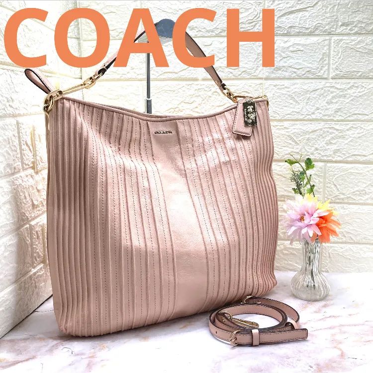 【美品】COACH コーチバッグ マディソン カーフレザー キャメル 2way 美品】COACH コーチバッグ マディソン カーフレザー キャメル