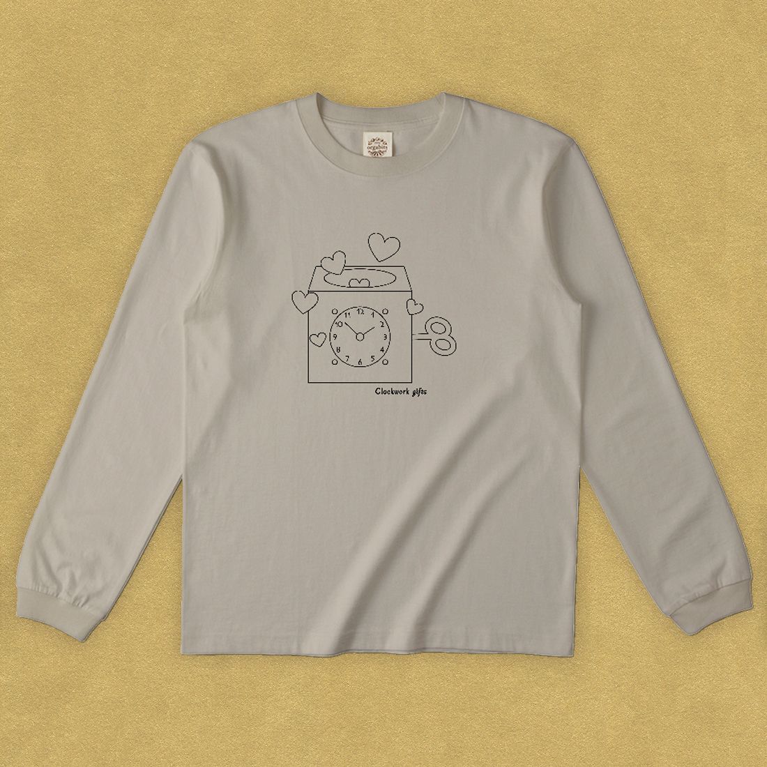 グラフィックロングTシャツ　Clockwork gifts Black -Long-