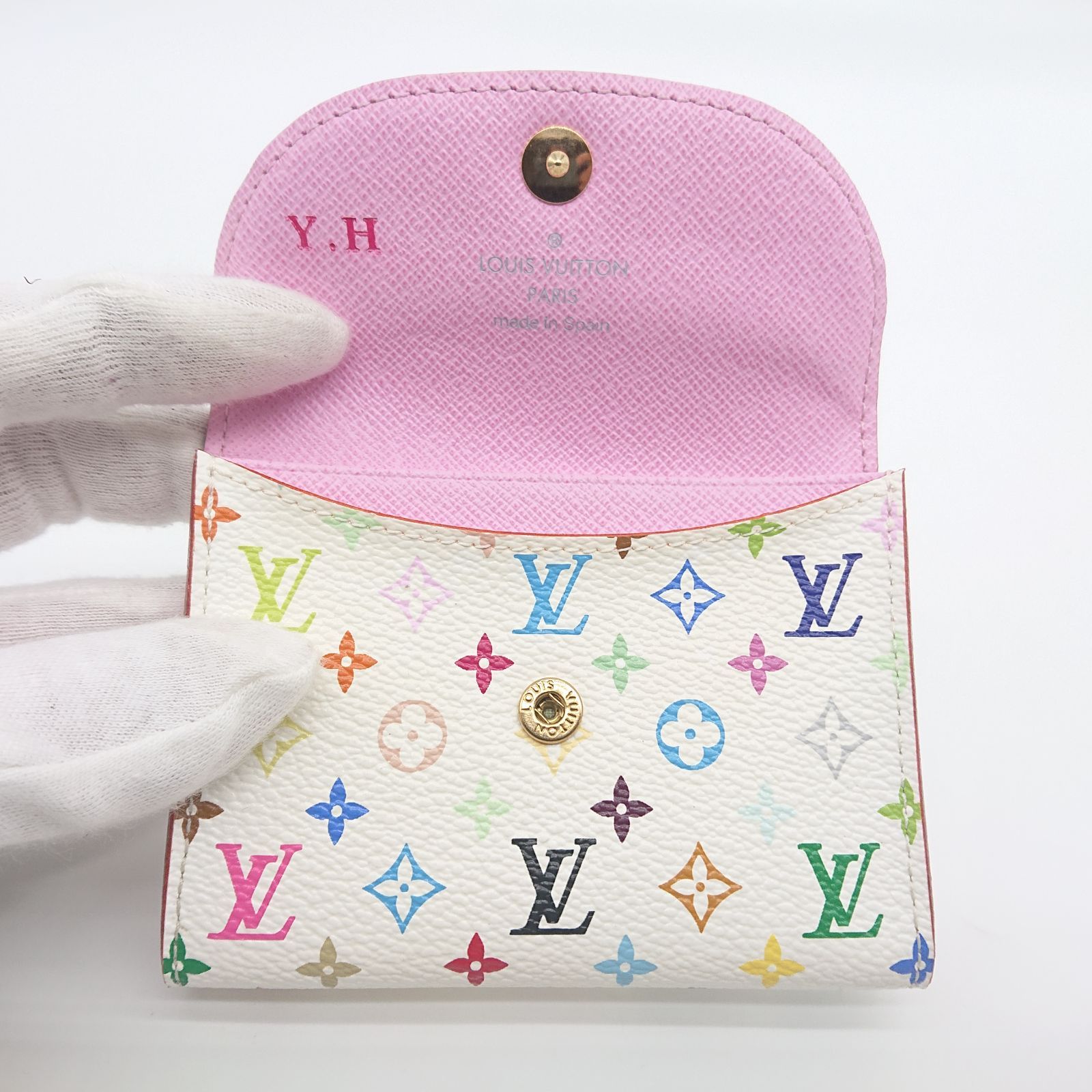 【微美品】LOUIS VUITTON　マルチカラー　名刺入れ　アンヴェロップ 美品】LOUIS VUITTON ルイヴィトン マルチカラー 名刺入れ