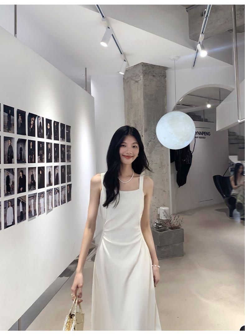 大人気 スクエアネックロングワンピース