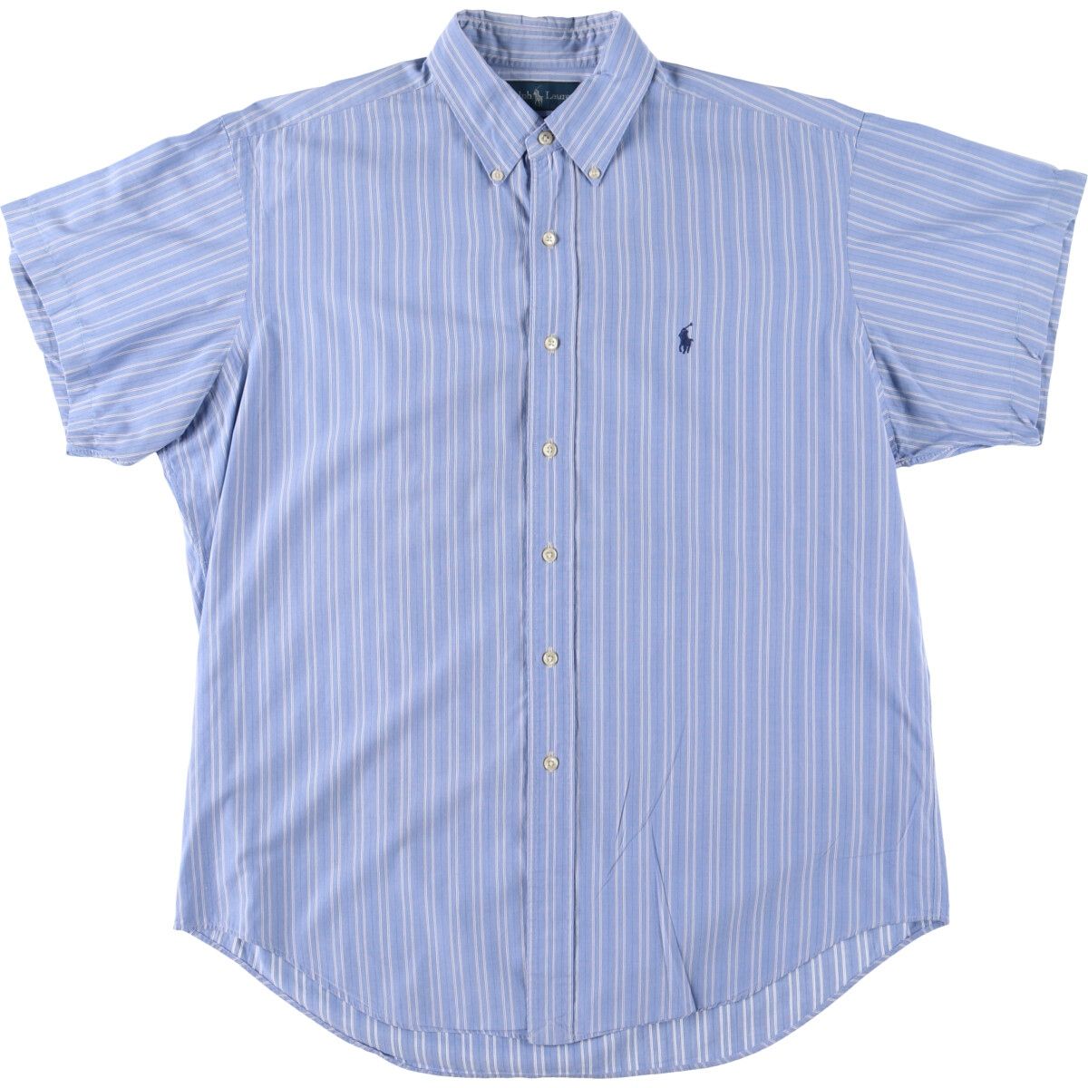 古着 ラルフローレン Ralph Lauren YARMOUTH 半袖 ボタンダウン ストライプシャツ メンズL/eaa444762