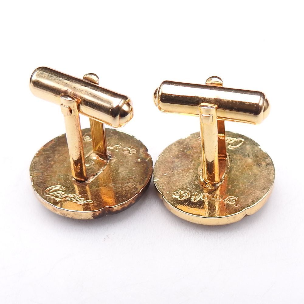Cartier カルティエ 2Cロゴ オーバルカフス 金×黒 ヴィンテージ