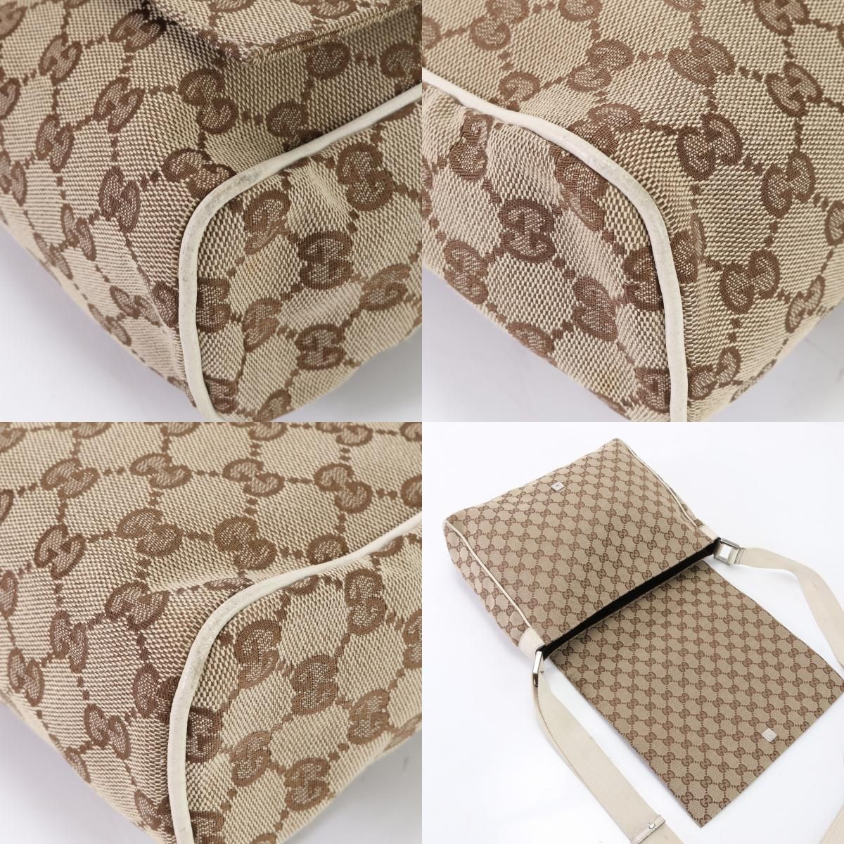 ◇S6517 GUCCI グッチ キャンバス × レザー ショルダー バッグ 良品