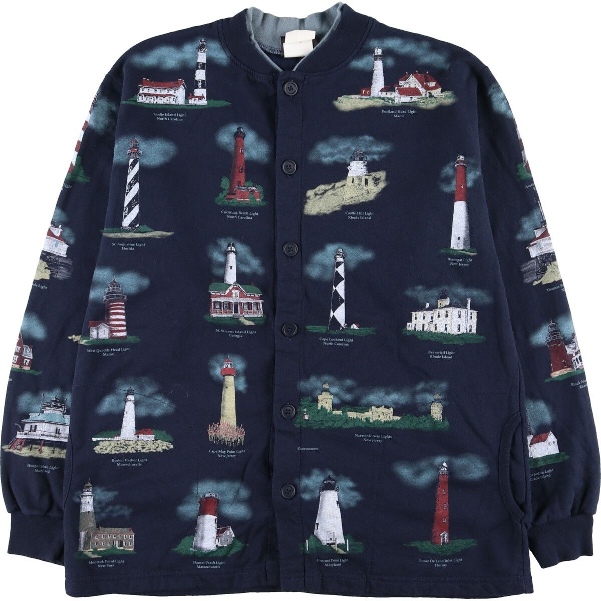 古着 Art Unlimited Sportswear 総柄 スウェットブルゾン USA製 メンズXL/eaa377280