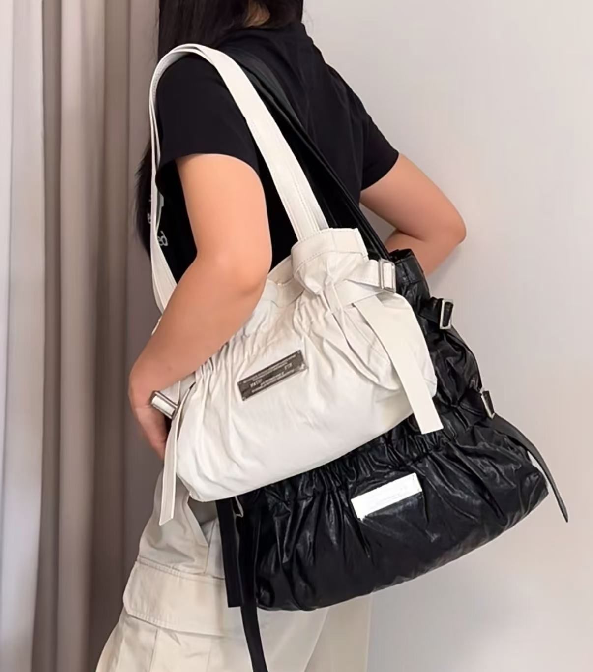 新品 韓国 Matin Kim マーティンキム ギャザーバッグ FAUX