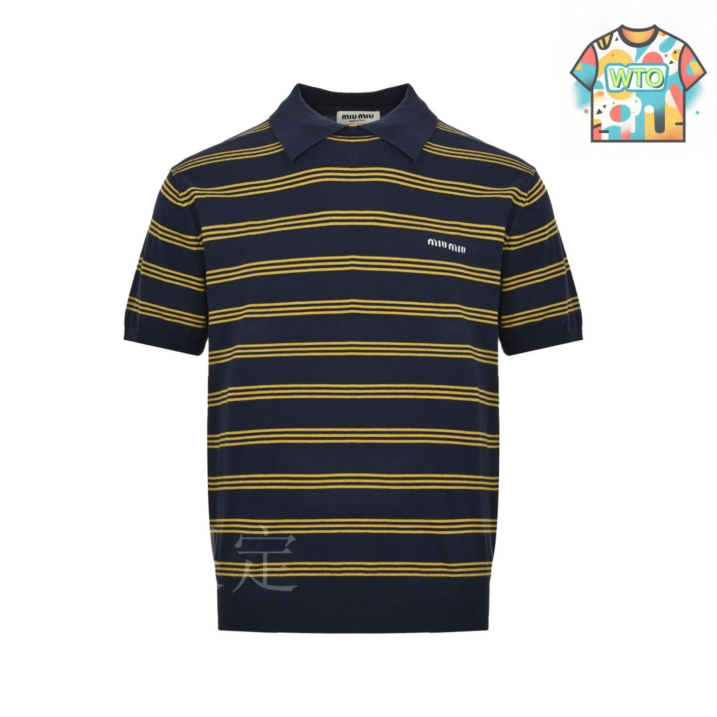 今日特価】Miu Miu ミュウミュウ 24Fw Miu 小標ウールポロシャツ