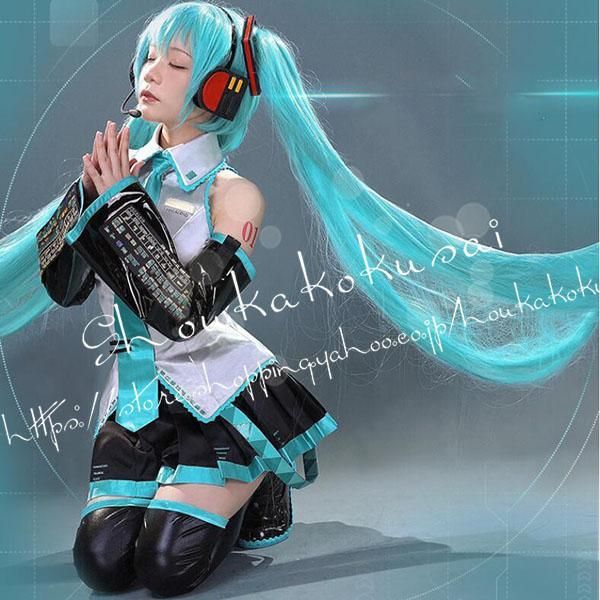 VOCALOID 初音ミク コスプレ 衣装 フルセット Amazon.co.jp: 初音ミクコスプレ フルセット 衣装+ウィッグ+靴