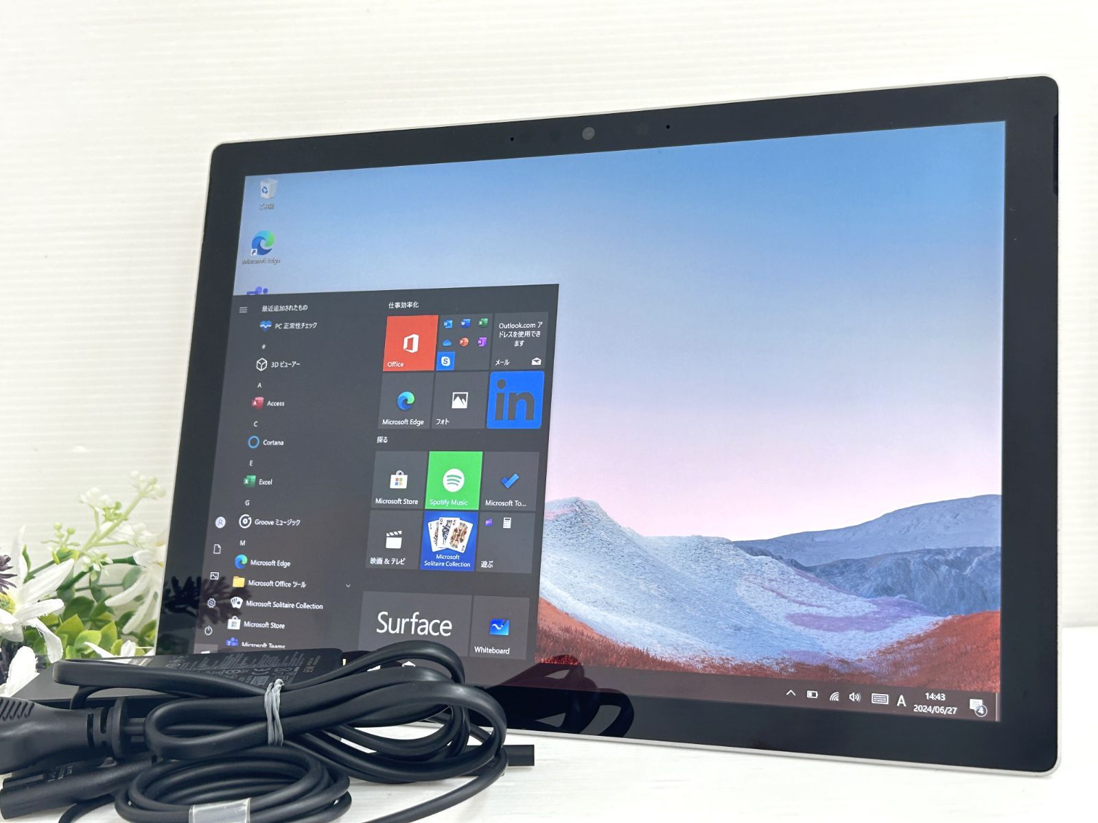 【良品 12.3インチ】Microsoft Surface Pro 7+ model:1960『第11世代 Core i5(1135G7) 2.4Ghz/RAM:8GB/NVMe SSD:256GB』Wi-Fi Win10 動作品