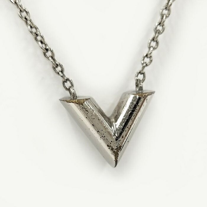 ルイヴィトン M63197 エセンシャル V ネックレス シルバー ブ