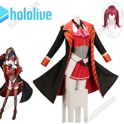 ホロライブ 宝鐘マリン コスプレ 衣装 靴 ウィッグ フルセット Sサイズ