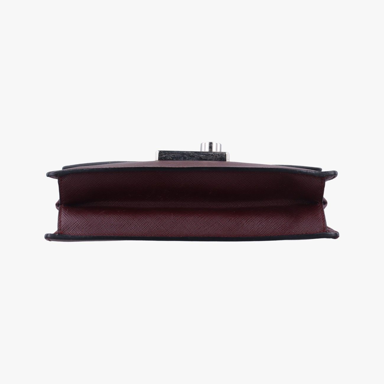 プラダPradaサウンド サッチェルワインレッドサフィアーノレザーBT096014|J