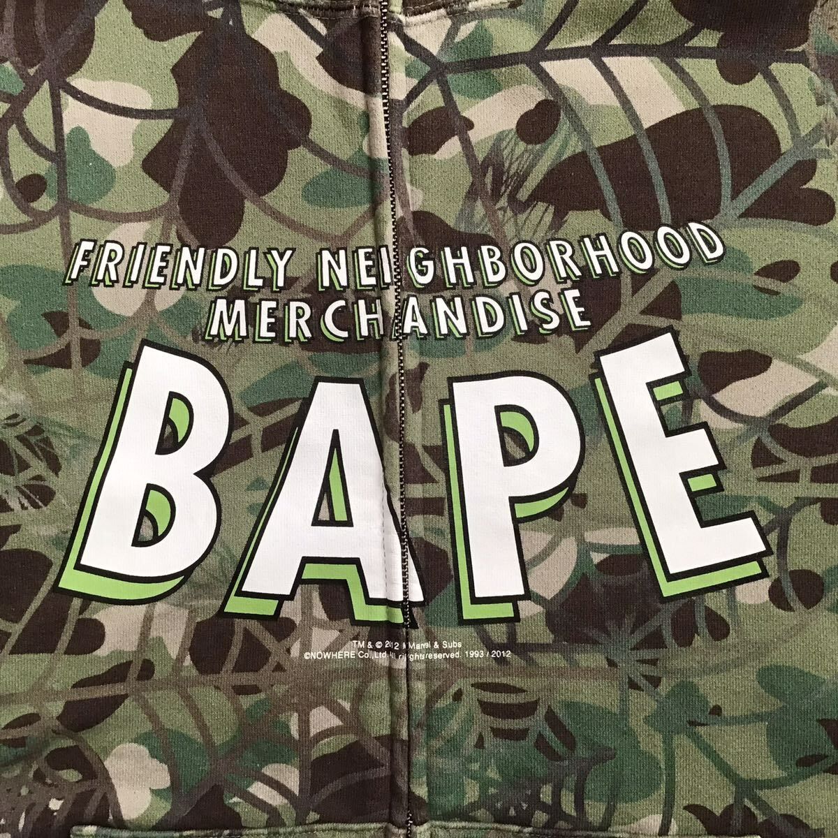 スパイダーマン × BAPE camo フルジップ パーカー Lサイズ marvel 