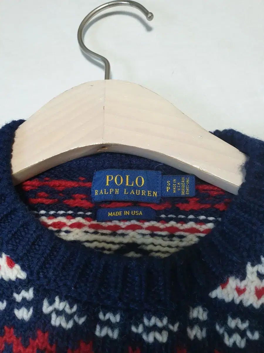 ポロ ネイビー ノルディック ニット レディース S