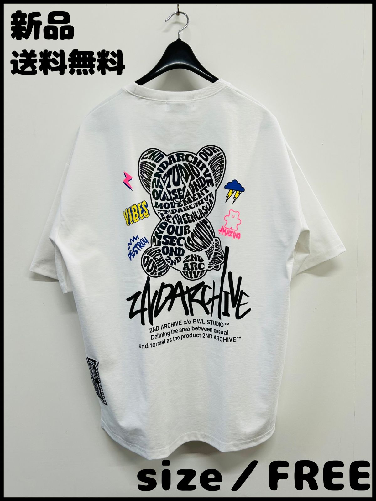 2ND ARCHIVE／セカンドアーカイブ メッセージベアバックTシャツ