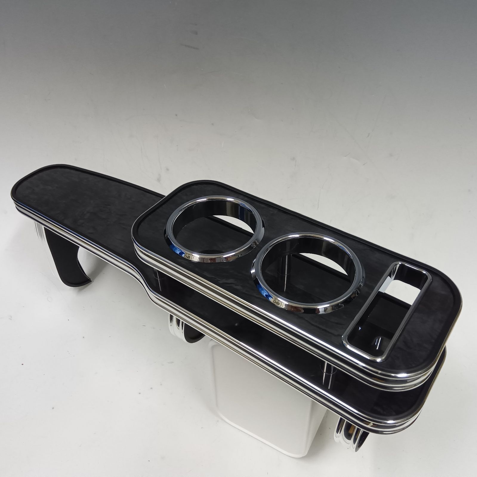 30ヴェルファイア アルファード後期 19 12～ フロントテーブル ブラックウッド BKｘフルメッキ 携帯右 大 BILLOVLOGS_CO_UK