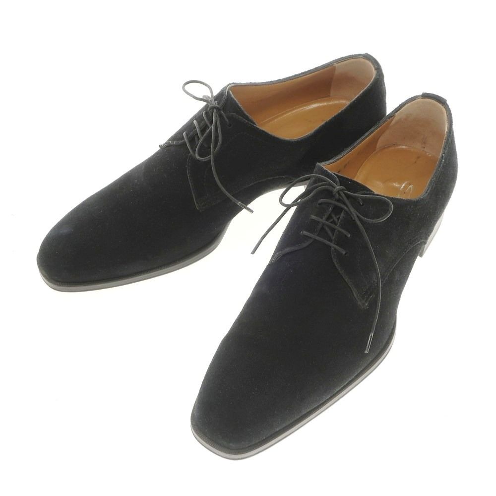 サントーニ Santoni スエード プレーントゥ ドレスシューズ ブラック サイズ7 1|2 メンズ