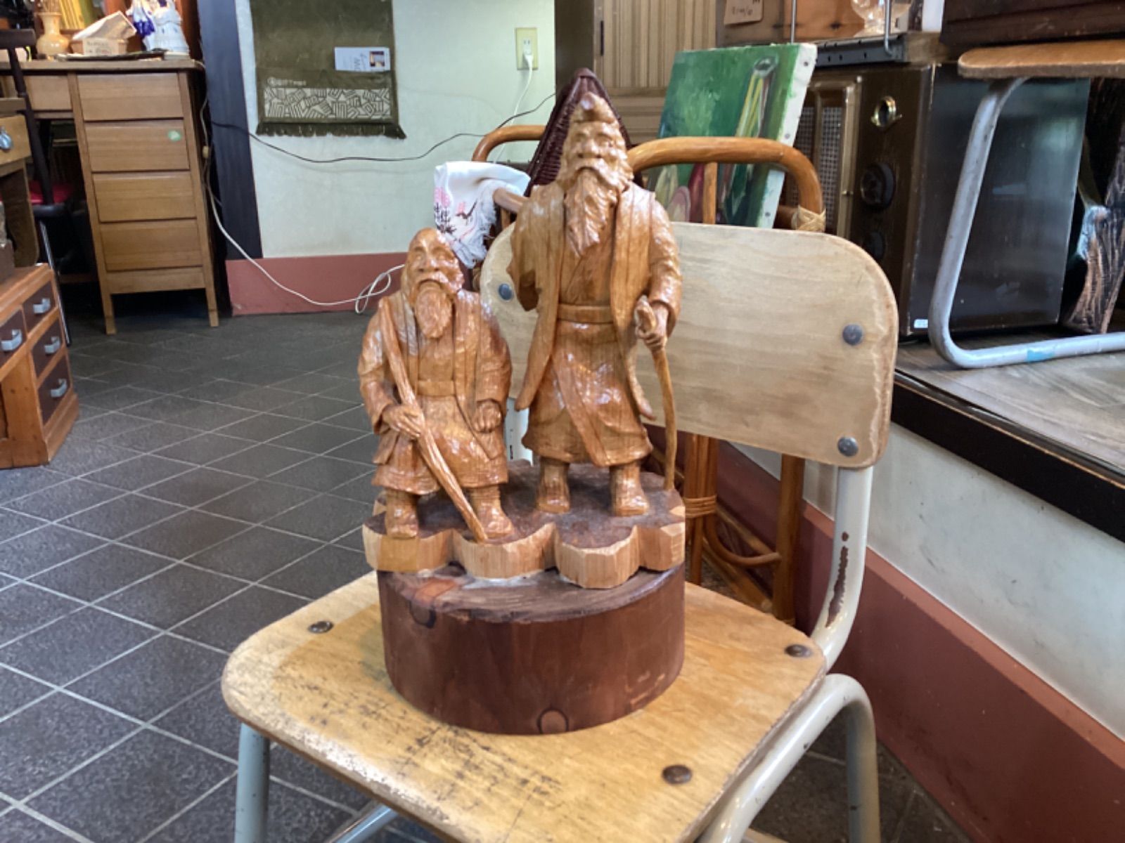 木彫り フォークアート 木工品 置物 北海道 民芸品 工芸品 アート アイヌ 古物 古道具