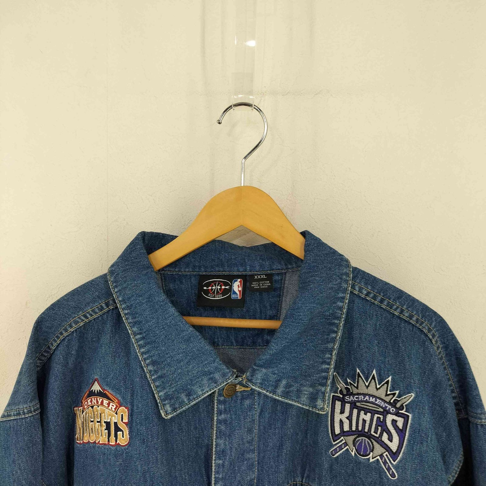 ユーズドフルギ USED古着 unk NBA チーム刺繍 デニムジャケット メンズ 