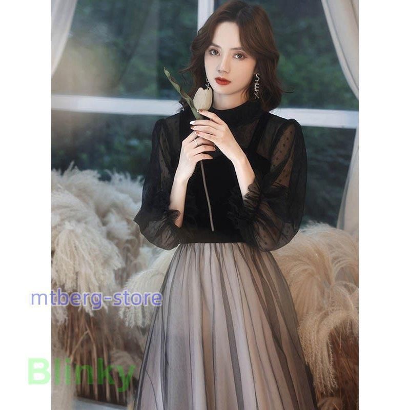 ロングドレス 演奏会 黒 母親 結婚式 パーティードレス ロング丈 フォーマルXS 大きいサイズ 4Lドレス演奏会ドレス 20代 30代 id6e815