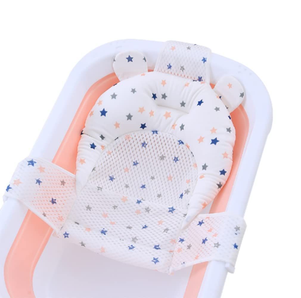 ベビーバス バスネット マット 新生児 T型 安心感 01歳 軽量 通気性 ひんやりしない 3Dスポンジ スリップ防止 快適 滑り止め 入浴補助用 折りたためる 収納便利 ベビーバス用品 お風呂 家庭用 