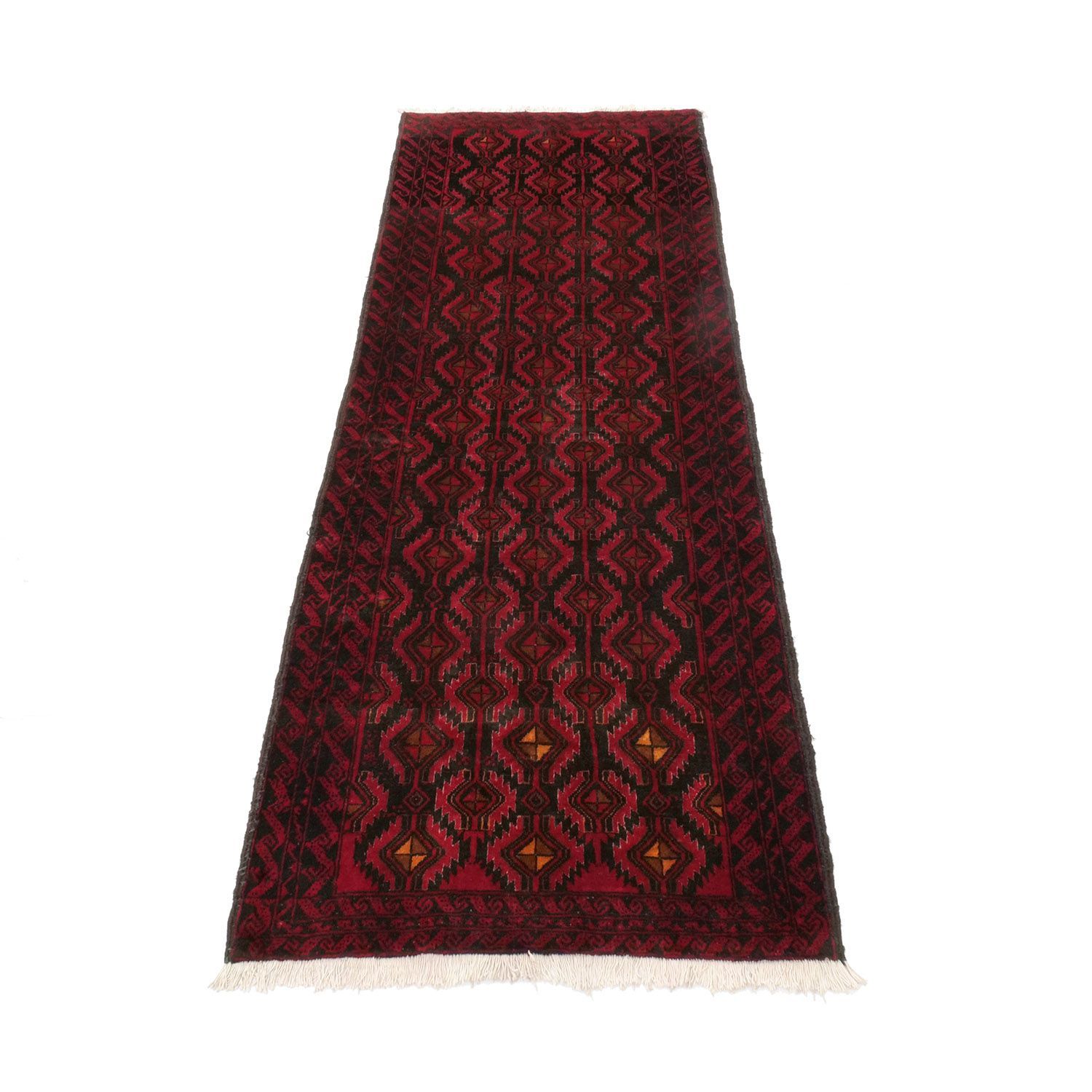 トルバトヘイダリエ 1970年代 2850×1000mm セミアンティーク ダイヤモンドモチーフ 手織り - carpet-アンティークペルシャ絨毯 ヴィンテージラグ専門店 MARWIL-DEMENAGEMENTS_CH