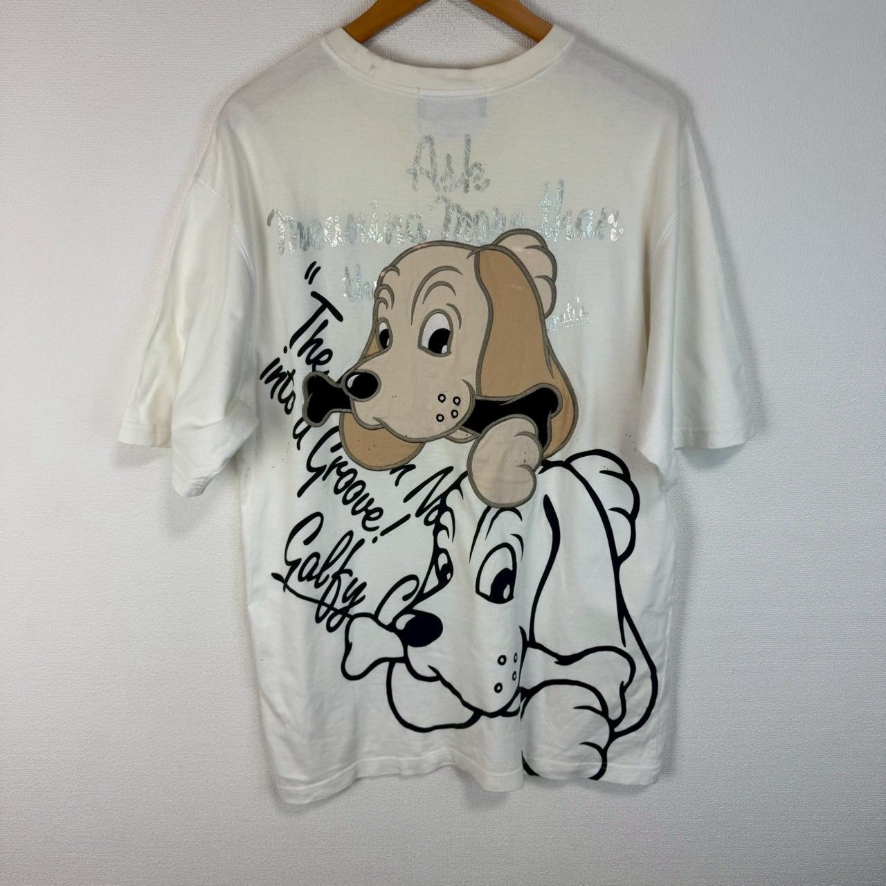 GALFY ガルフィー スウェットシャツ 犬キャラクターアップリケ ロゴ 
